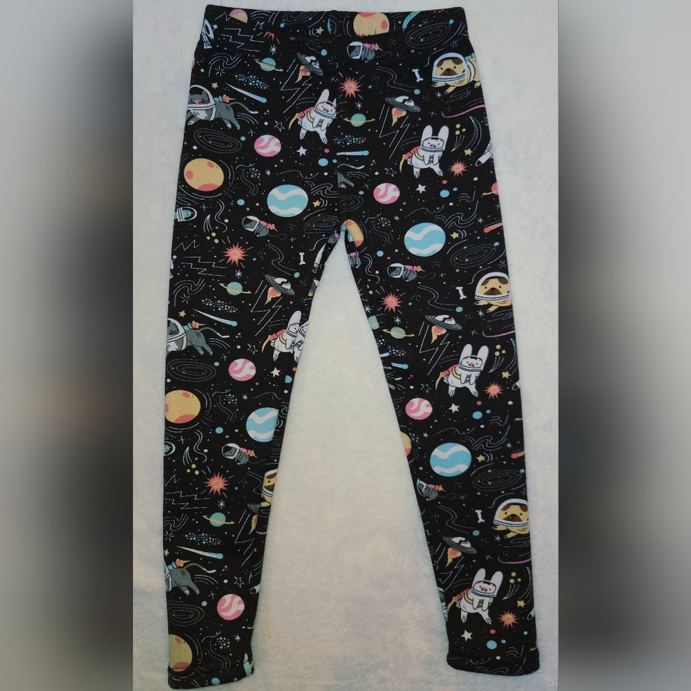 Girls Just Cozy Leggings Space Animal Theme